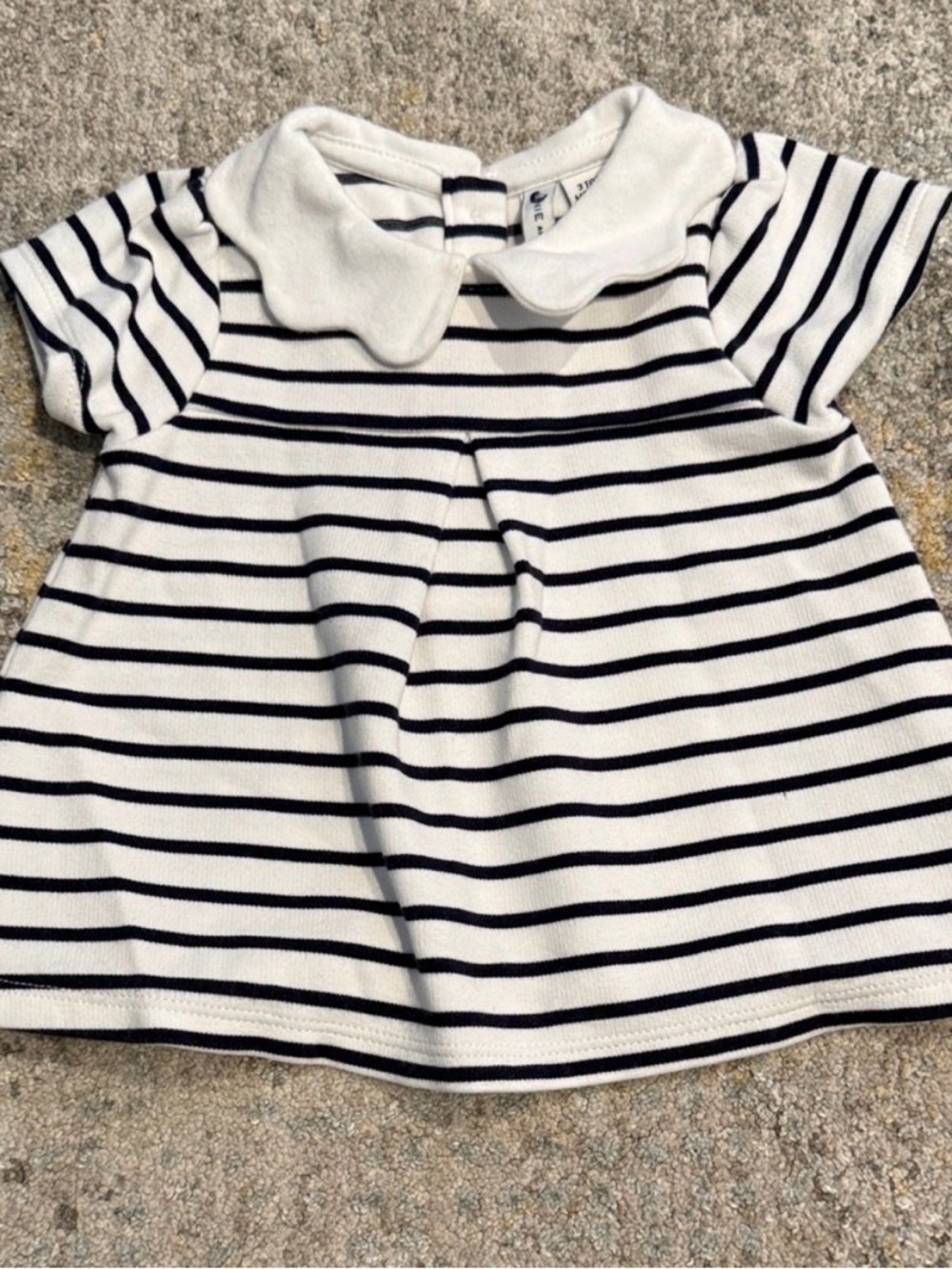 Janie and Jack Black and White Striped Blouse